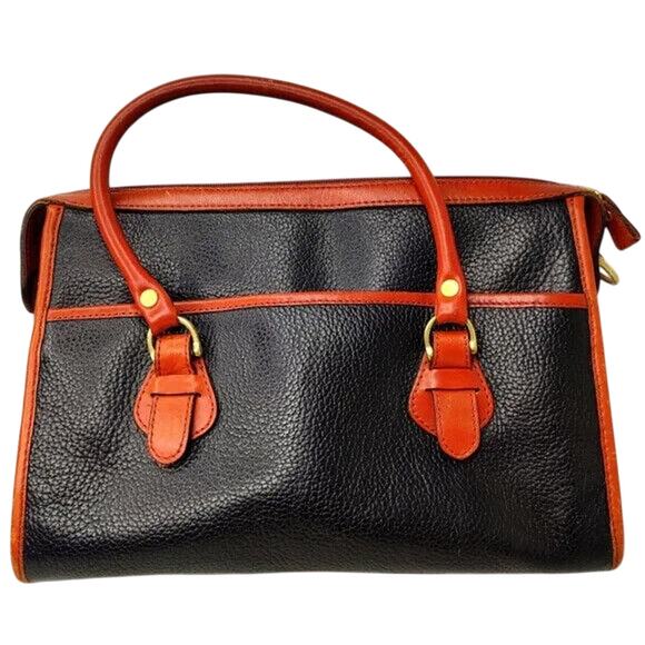 Vintage Liz Claiborne Black w/Brown Trim Leather bag